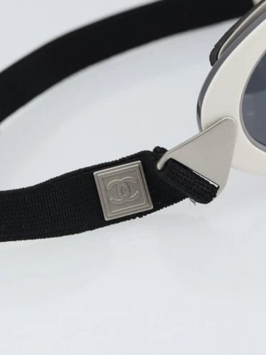 CHANEL Goggles Sunglasses plastic Black CC Auth SW1992 main image 8